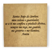 Caixa p/ Bebê Oração do Santo do Santo Anjo MDF Cru Batizado