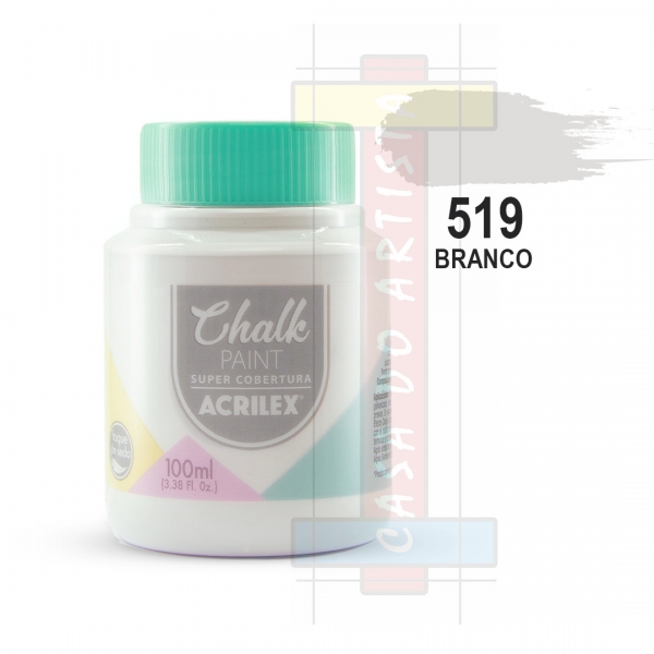 Tinta Chalk Paint 100ml Acrilex - Escolha as cores - Branco 519