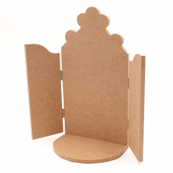 Oratório Aberto c/ Base p/ Imagem Santo de até 30cm MDF cru