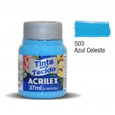 Tinta para Tecido Fosca 37ml Acrilex - 503 Azul Celeste