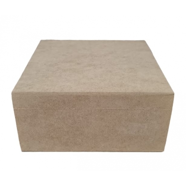 Caixa Porta Chá Quadrado c/ 4 Divisórias MDF cru