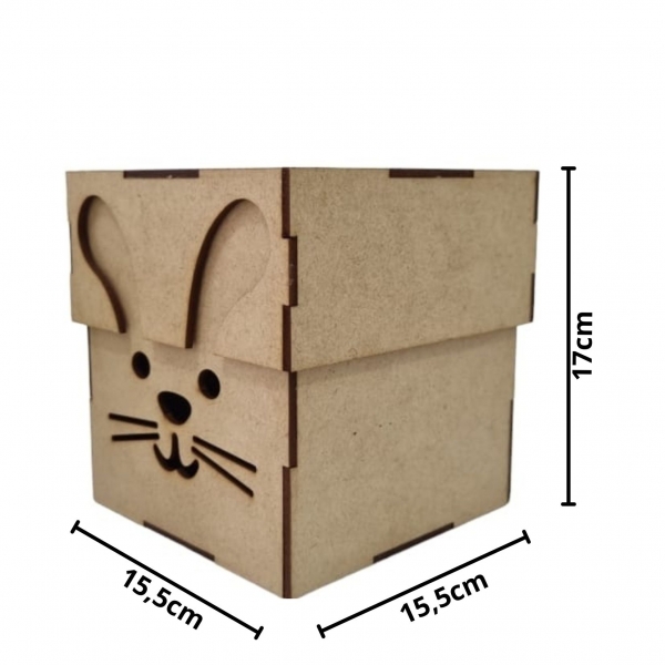 Caixa Pascoa Coelho G Ovos Bombons Chocolates MDF cru