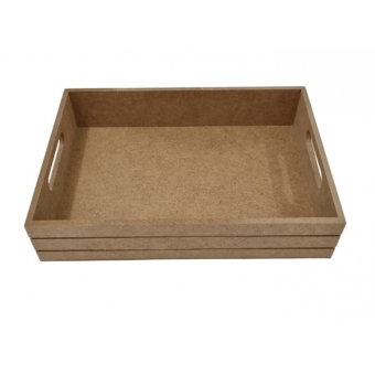 Bandeja Riscada G 20x28cm Cozinha Mesa Café Festa MDF cru