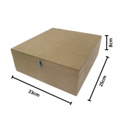 Caixa Mini Vinho c/3 Divisórias c/ Fecho Tampa Lisa MDF cru