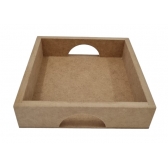 Bandeja Quadrada Decorativa 23x23cm Cozinha Café MDF cru