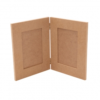 Porta Retrato Duplo Fotos 10x15cm Arte Decoração MDF cru