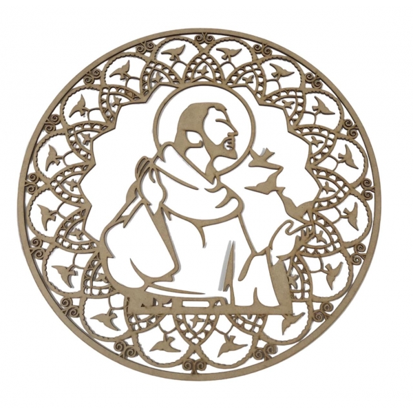 Mandalas Decorativas para Parede 38cm em MDF Cru - São Francisco
