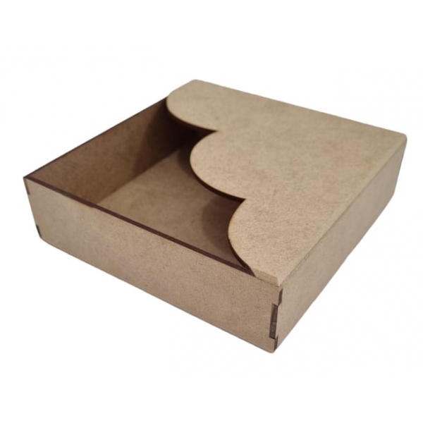 Porta Guardanapo de Papel Pequeno Borda Ondulada MDF cru