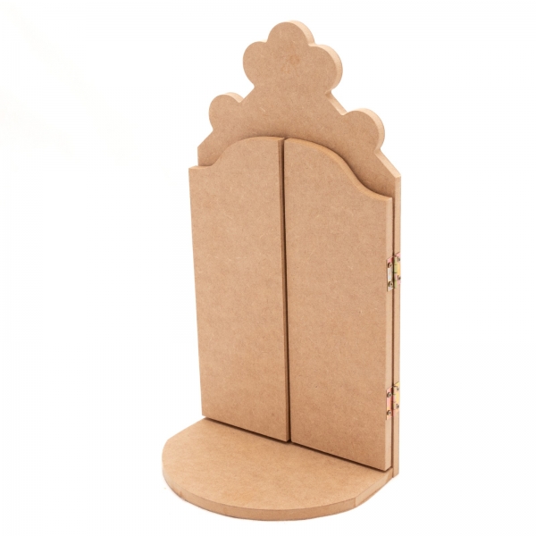 Oratório Aberto c Base p Imagem Santo de até 30cm MDF cru