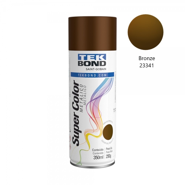 Tinta Spray TekBond Metálica 350ml Artesanato Tela Madeira - Bronze 23341