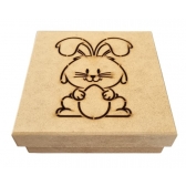 Caixa de Pascoa Coelho com Ovo Bombons Chocolates MDF cru