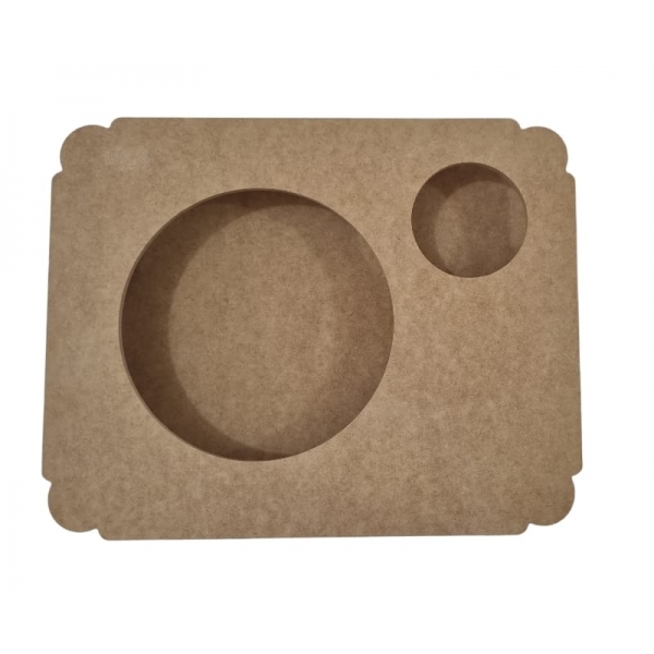 Bandeja Prato e Copo 30x38cm Sofá Almoço Jantar MDF cru