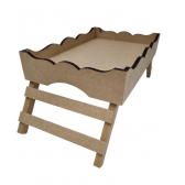 Bandeja Café da Manhã G 26x40cm Cama Sofá Notebook MDF cru