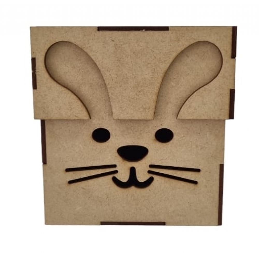 Caixa Pascoa Coelho P Ovos Bombons Chocolates MDF cru