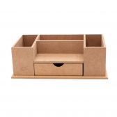 Organizador de Mesa c/ Gaveta Escritório Documentos MDF cru