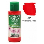 Tinta Acrílica Fosca Nature Colors 60ml Acrilex Artesanato - 507 Vermelho Fogo