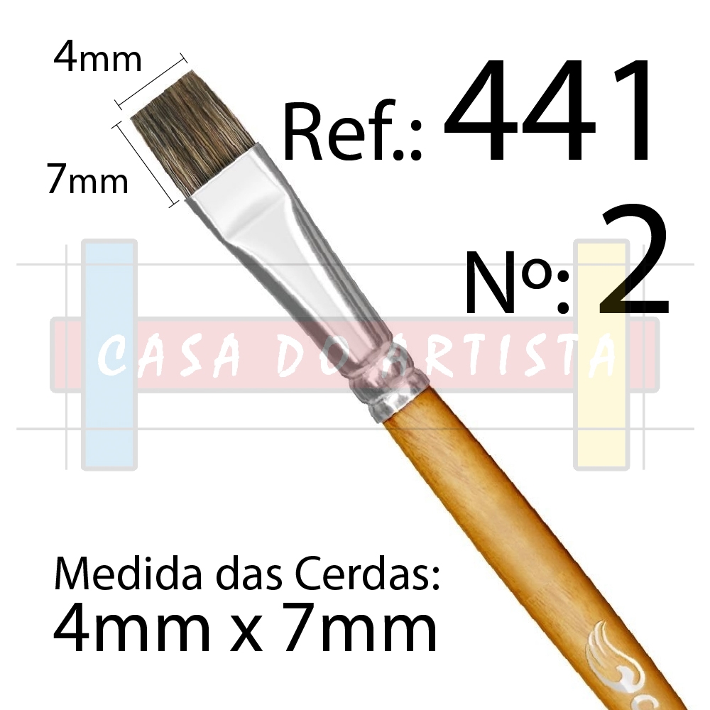 Pincel Ref.441 Condor Chato Macio Pelo Orelha de Boi - 2