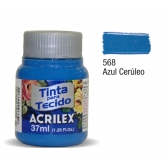 Tinta para Tecido Fosca 37ml Acrilex - 568 Azul Ceruleo