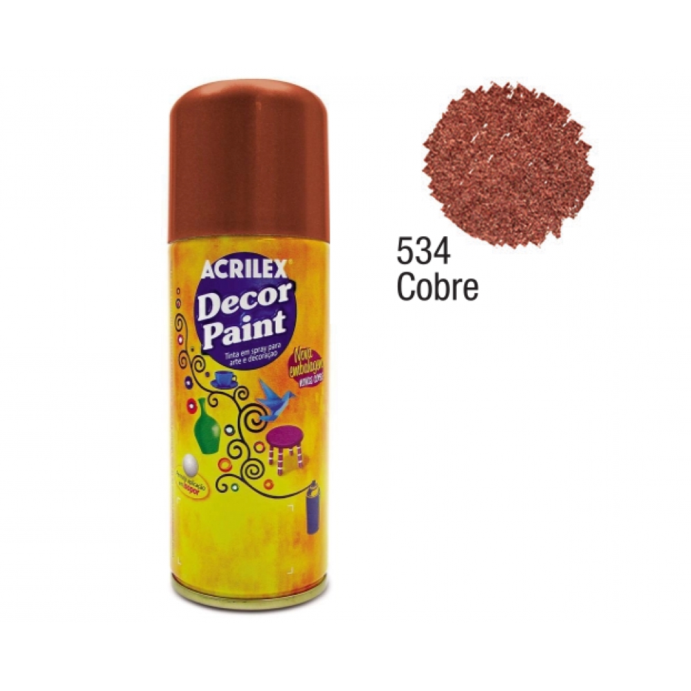 Tinta Spray Decor Paint Artesanato Madeira Isopor Acrilex - Cobre 534