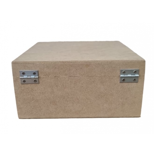Caixa Porta Chá Quadrado c/ 4 Divisórias MDF cru