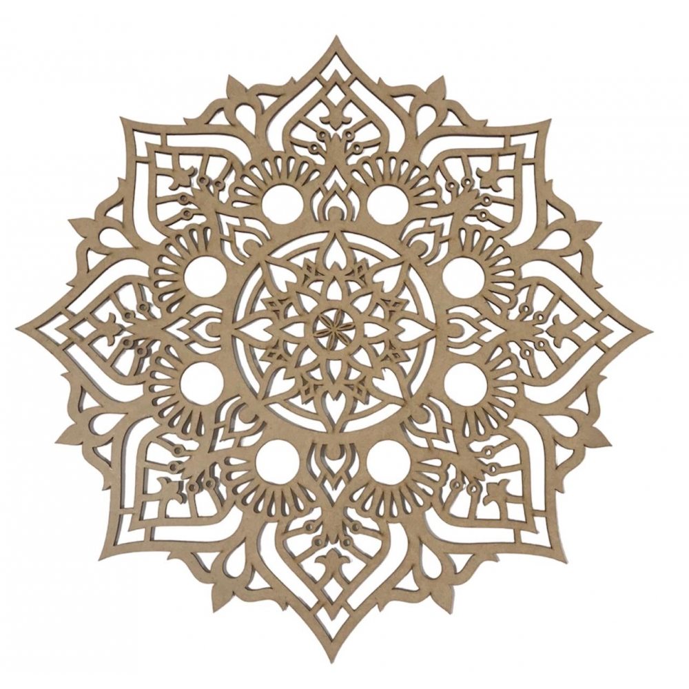 Mandalas Decorativas p/ Apliques ou Parede MDF Cru - Anis P 15cm