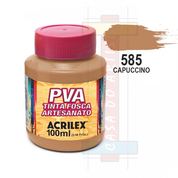Tinta PVA Fosca Para Artesanato 100ml Acrilex - 585 Capuccino