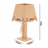 Kit Higiene Bebê Passa Fita Porta Fraldas Abajur MDF cru