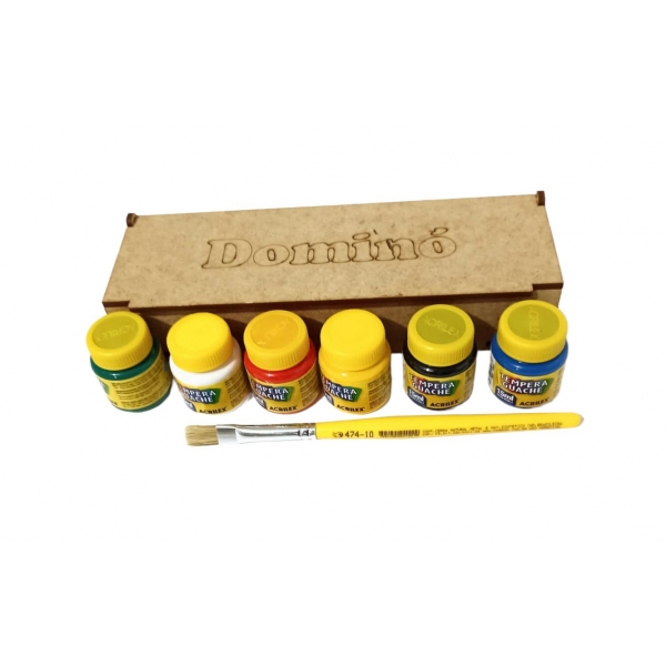 Kit de Pintura Infantil Jogo de Dominó MDF Cru