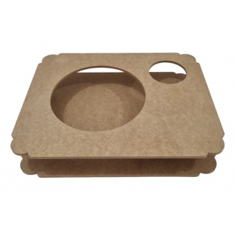 Bandeja Prato e Copo 30x38cm Sofá Almoço Jantar MDF cru