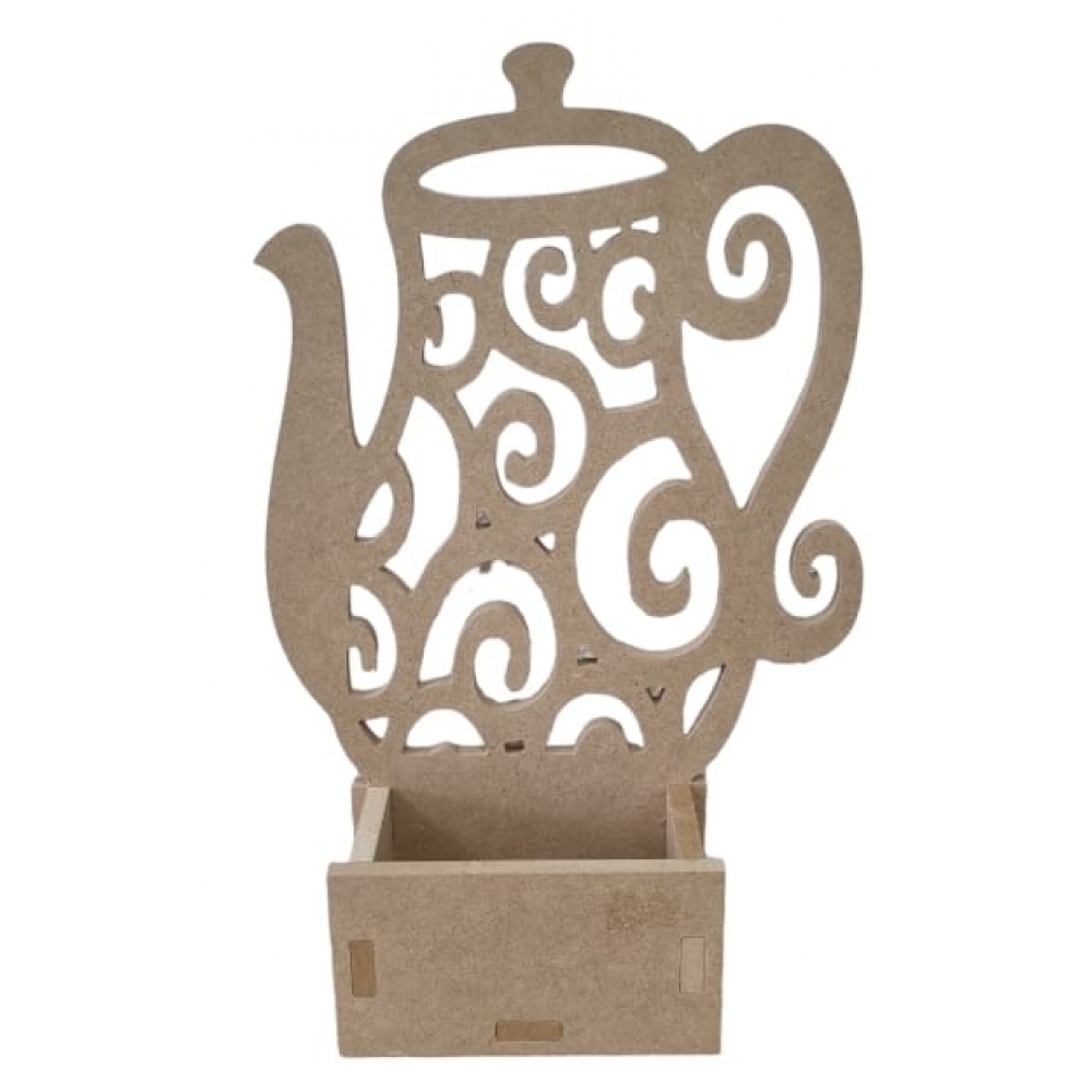 Porta Xícara Pires Arabesco Recorte Bule MDF cru