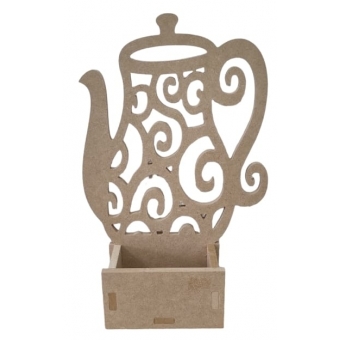 Porta Xícara Pires Arabesco Recorte Bule MDF cru