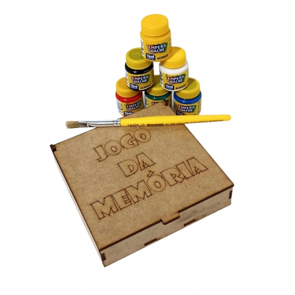 Kit de Pintura Infantil Jogo da Memória MDF Cru - 20 Peças