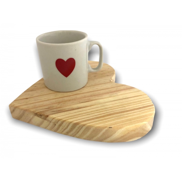 Coração de Madeira Pinus 18cm Tabua Petisqueira Mesa Posta
