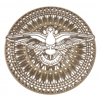 Mandala Espirito Santo 38cm em MDF Cru