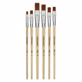 Pincel Ref. 5502 Condor Kit c/ 6 Chato Sintético Macio Pintura Artística