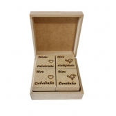 Caixa Recordações do Bebê com 4 Caixinhas Internas MDF Cru