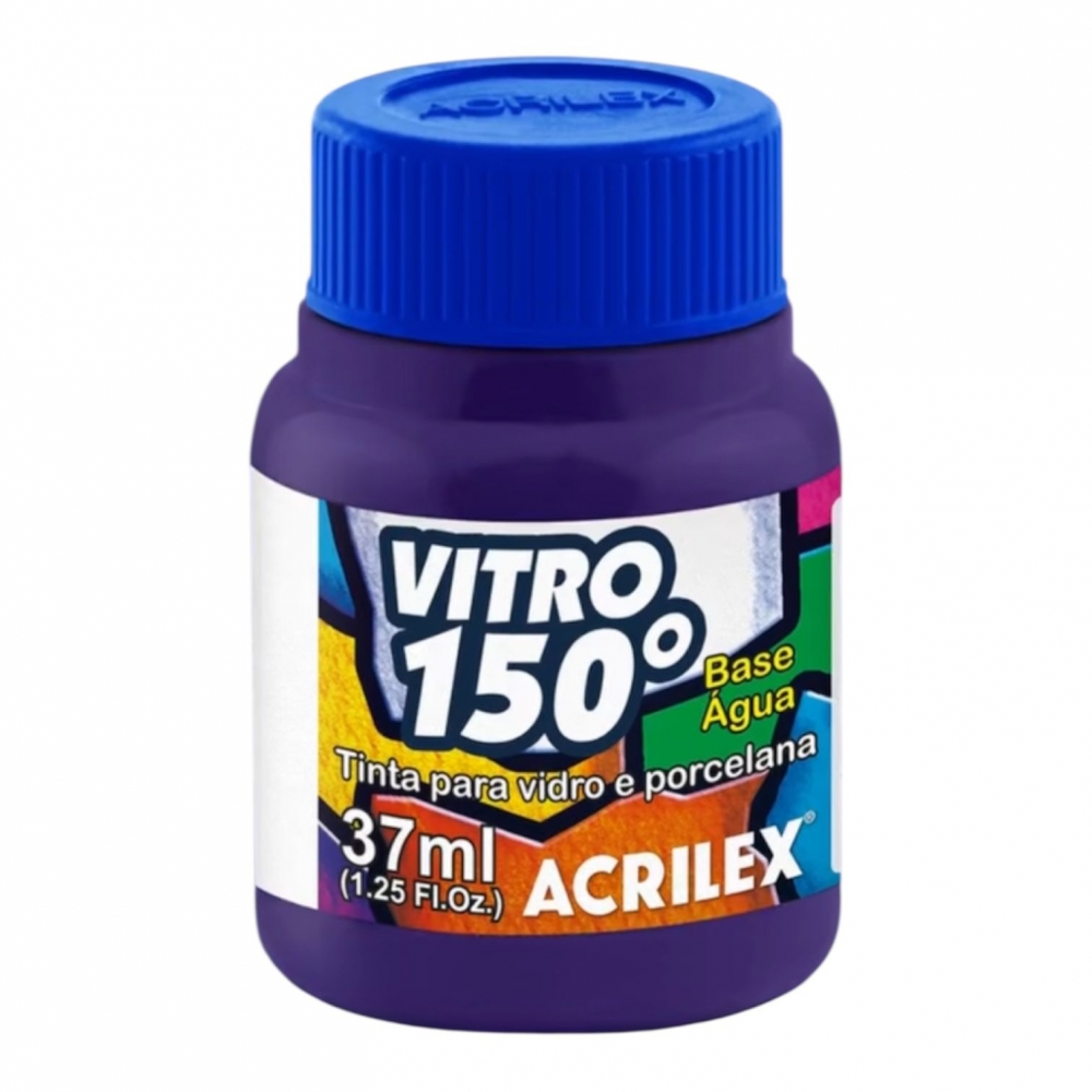 Tinta Vitro 150 - 37ml Acrilex Vidro Porcelana Cerâmica - Escolha a Cor - Violeta