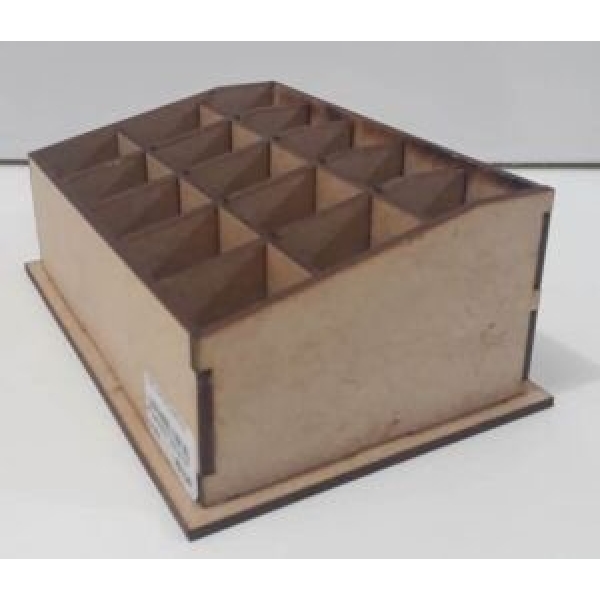 Porta Batom Chanfrado com 15 divisórias MDF Cru