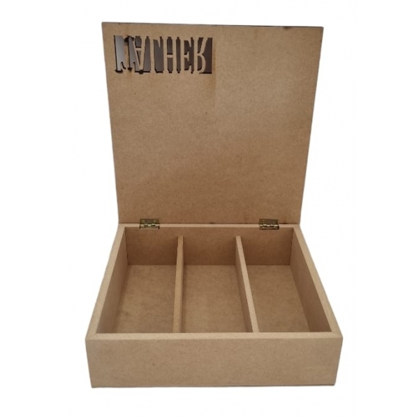 Porta Talher Caixa 3 divisórias Cozinha MDF cru Artesanato