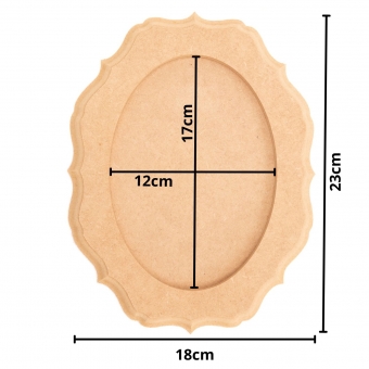 Quadro Moldura Porta Retrato Oval 8 Bicos Decoração MDF cru