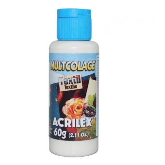 Multicolage Textil Cola p/ Decoupage em Tecido 60g  Acrilex
