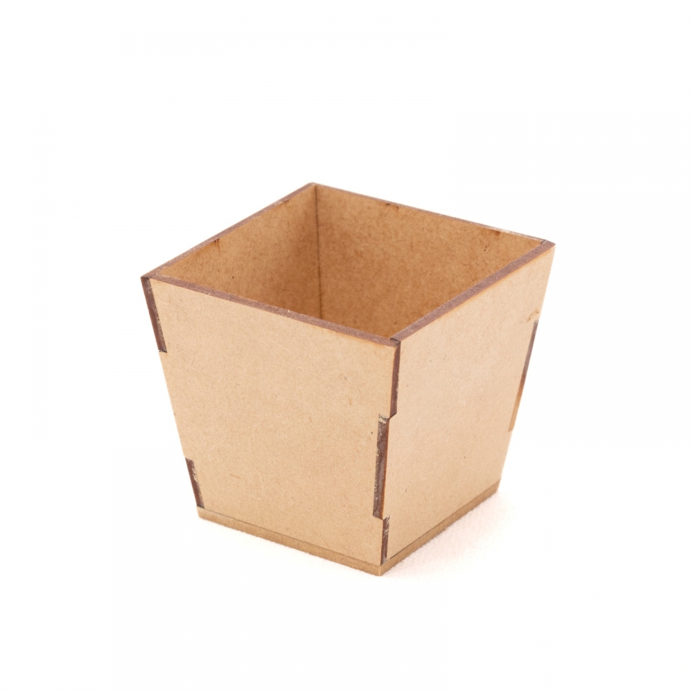Mini Vaso Cachepot Liso 7x7cm Lembrancinha MDF cru