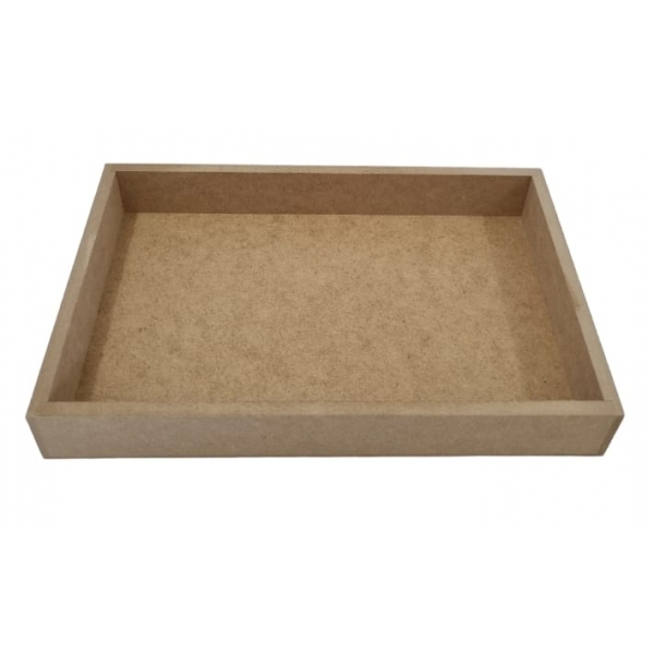 Bandeja Lisa G Retangular 26x41cm Lavabo Café Mesa  MDF cru