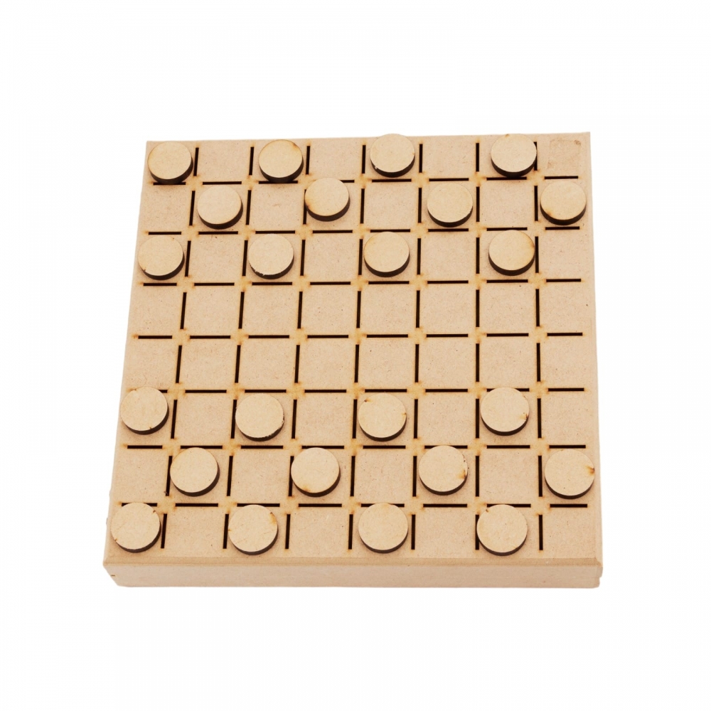 Jogo de Dama Tabuleiro Brinquedo MDF cru