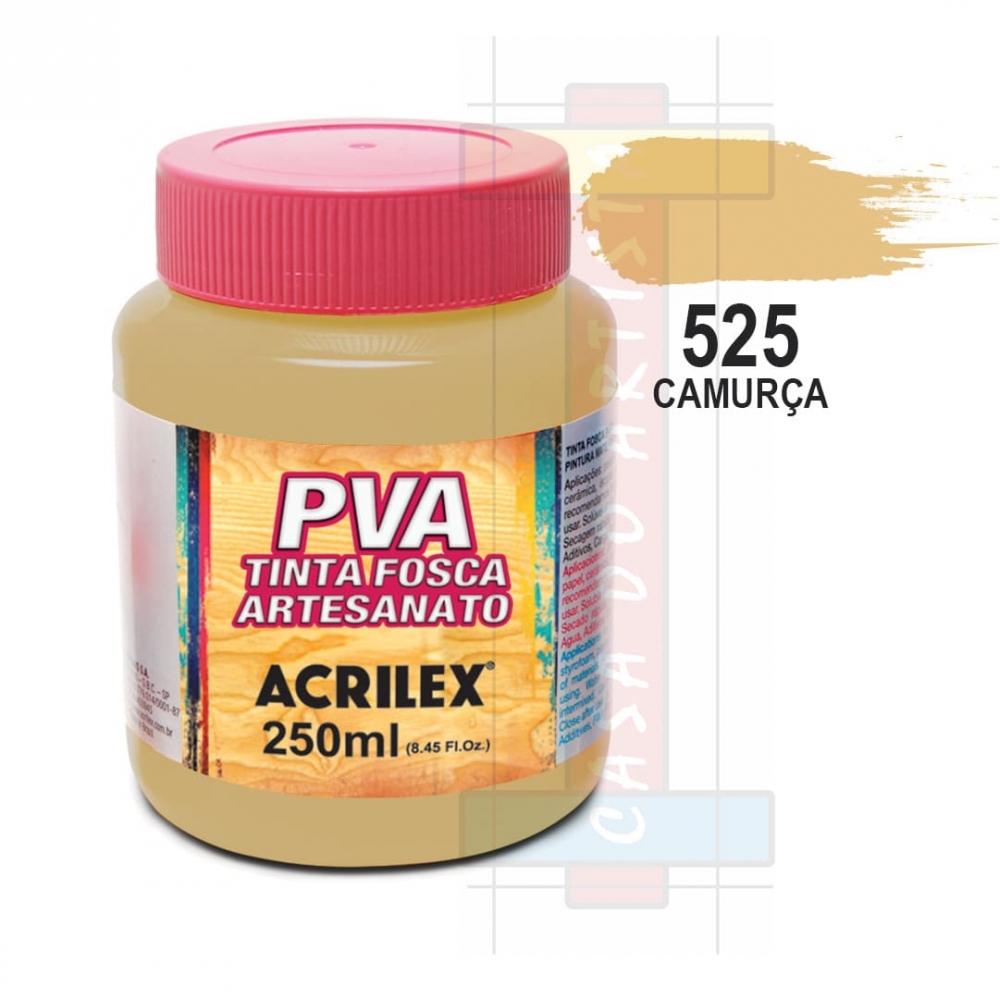 Tinta PVA Fosca Para Artesanato 250ml Acrilex - 525 Camurça