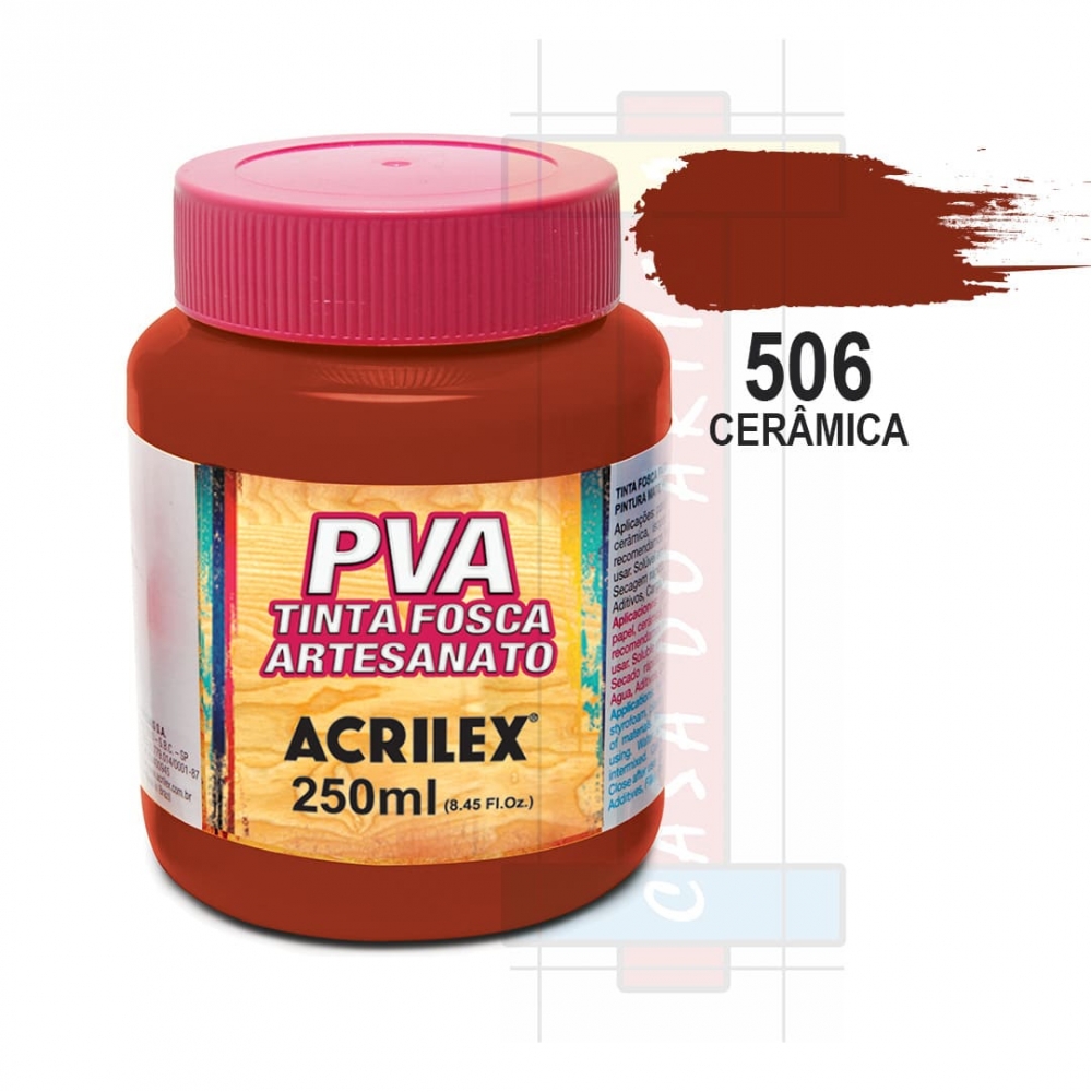 Tinta PVA Fosca Para Artesanato 250ml Acrilex - 506 Cerâmica