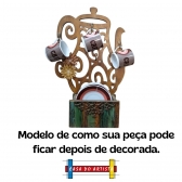 Porta Xícara Pires Arabesco Recorte Bule MDF cru