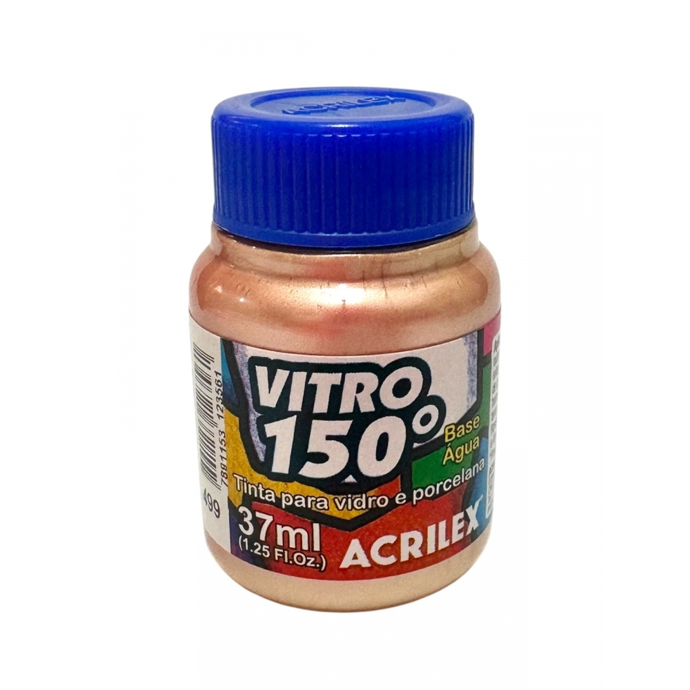 Tinta Vitro 150 - 37ml Acrilex Vidro Porcelana Cerâmica - Escolha a Cor - Rose Gold