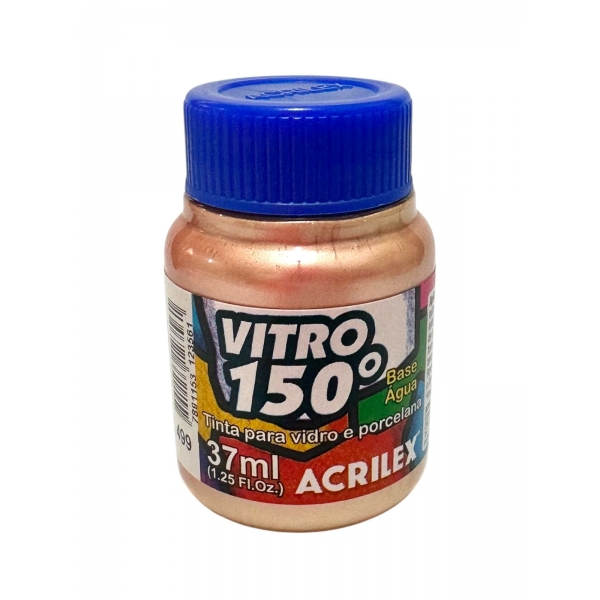 Tinta Vitro 150 - 37ml Acrilex Vidro Porcelana Cerâmica - Escolha a Cor - Rose Gold