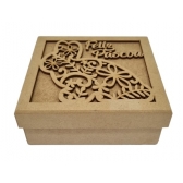 Caixa de Pascoa para Ovos Bombons Chocolates Coelho Floral MDF cru